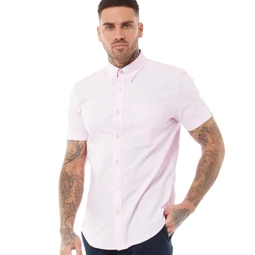 Ben Sherman Mens Short Sleeve Oxford Shirt Light Pink
