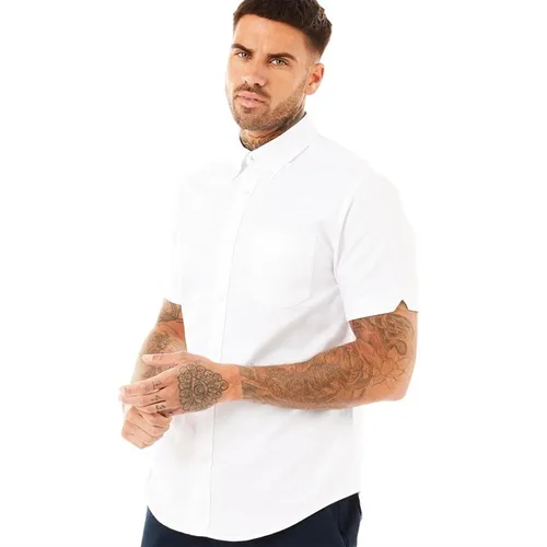 Ben Sherman Mens Short Sleeve Oxford Shirt White