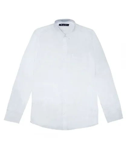 Ben Sherman Mens White Oxford Shirt Cotton