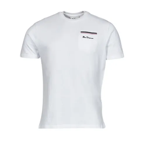 Ben Sherman  PIQUE POCKETT  men's T shirt in White