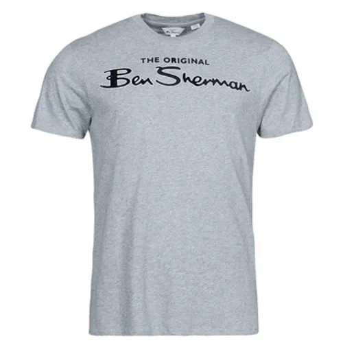 Ben Sherman  SIGNATURE FLOCK TEE  men's T shirt in Grey