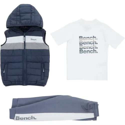 Bench Boys Gilet T-Shirt And Joggers Set White
