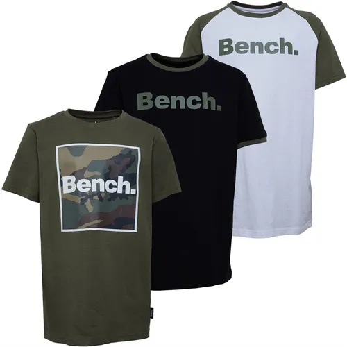 Bench Boys Junta Three Pack T-Shirts Black/Khaki/White