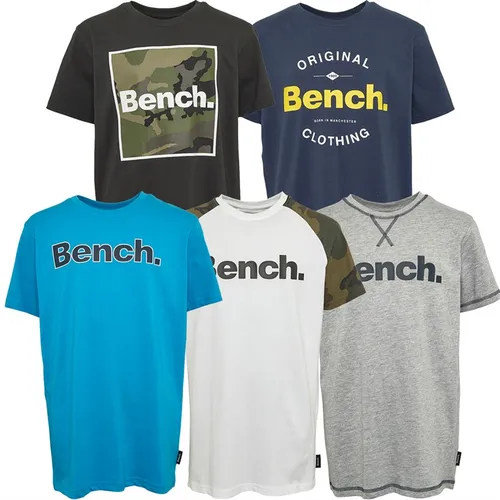 Bench Boys Ormond Five Pack T-Shirts Grey Marl/Black/Ocean Blue/White/Navy