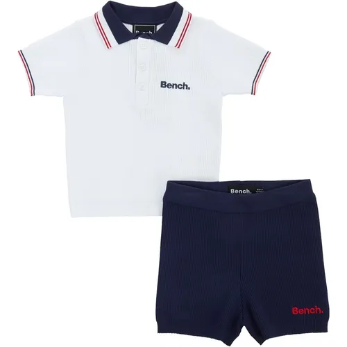 Bench Boys True Knit Polo And Shorts Set White
