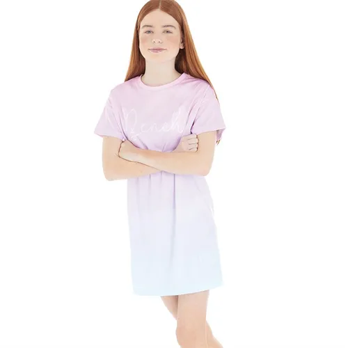 Bench Girls Elleri Gradient Text Print T-Shirt Dress Pink/Purple/Blue Fade