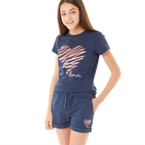 Bench Girls Girls Badia T-Shirt And Shorts Co-Ord Navy