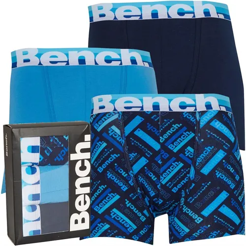 Bench Mens Beale Three Pack Boxers Navy Logo Pattern/Bright