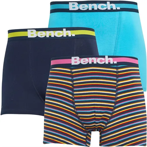 Bench Mens Bibio Three Pack Boxers Multi Stripes/Navy/Bright Blue