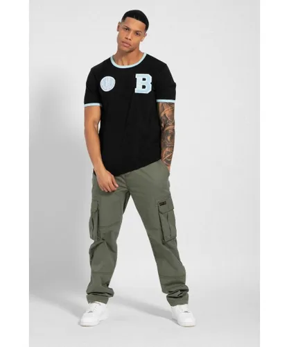 Bench Mens 'Ralphio' Cotton Ringer T-Shirt - Black