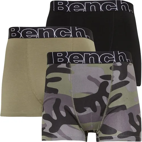 Bench Mens Selden Three Pack Boxers Camo/Black/Light Khaki