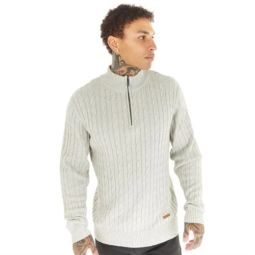 Bench Mens Selsey Cable Knit Jumper Ecru Marl