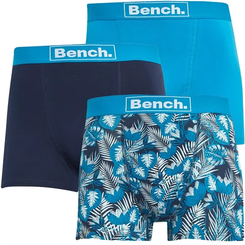 Bench Mens Telba Three Pack Boxers Ocean Blue/Ocean Blue/Navy