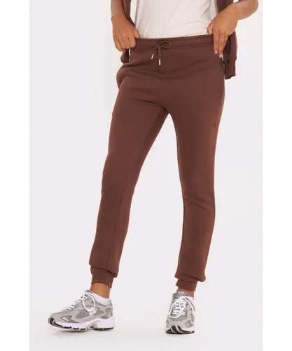 Bench Womens 'Diya' Sustainable Blend Straight Leg Joggers - Brown Cotton