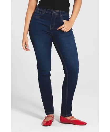 Bench Womens 'Faye' Cotton Blend 5 Pocket Skinny Jeans - Indigo Blue
