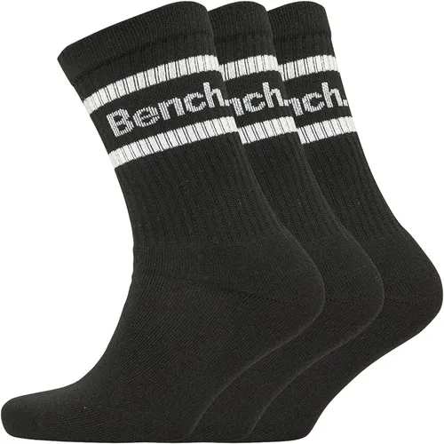 Bench Womens Kaz Three Pack Crew Socks Black