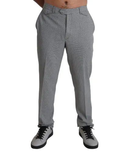 BENCIVENGA Mens Checkered Wool Dress Pants - Grey