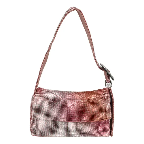 Benedetta Bruzziches , Pink & Purple Silk Crystal Mesh Handbag ,Multicolor female, Sizes: ONE SIZE