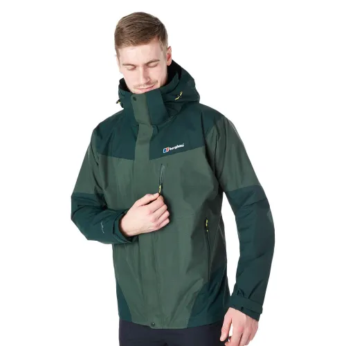 Berghaus Arran Shell Waterproof Jacket: Dark Green/Dark Green:
