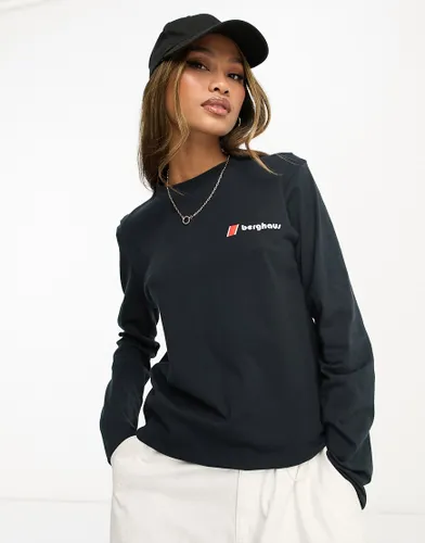 Berghaus Heritage front and back long sleeve t-shirt in black