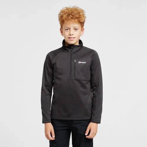 Berghaus Kids' Half-Zip Grid Fleece - Black, Black