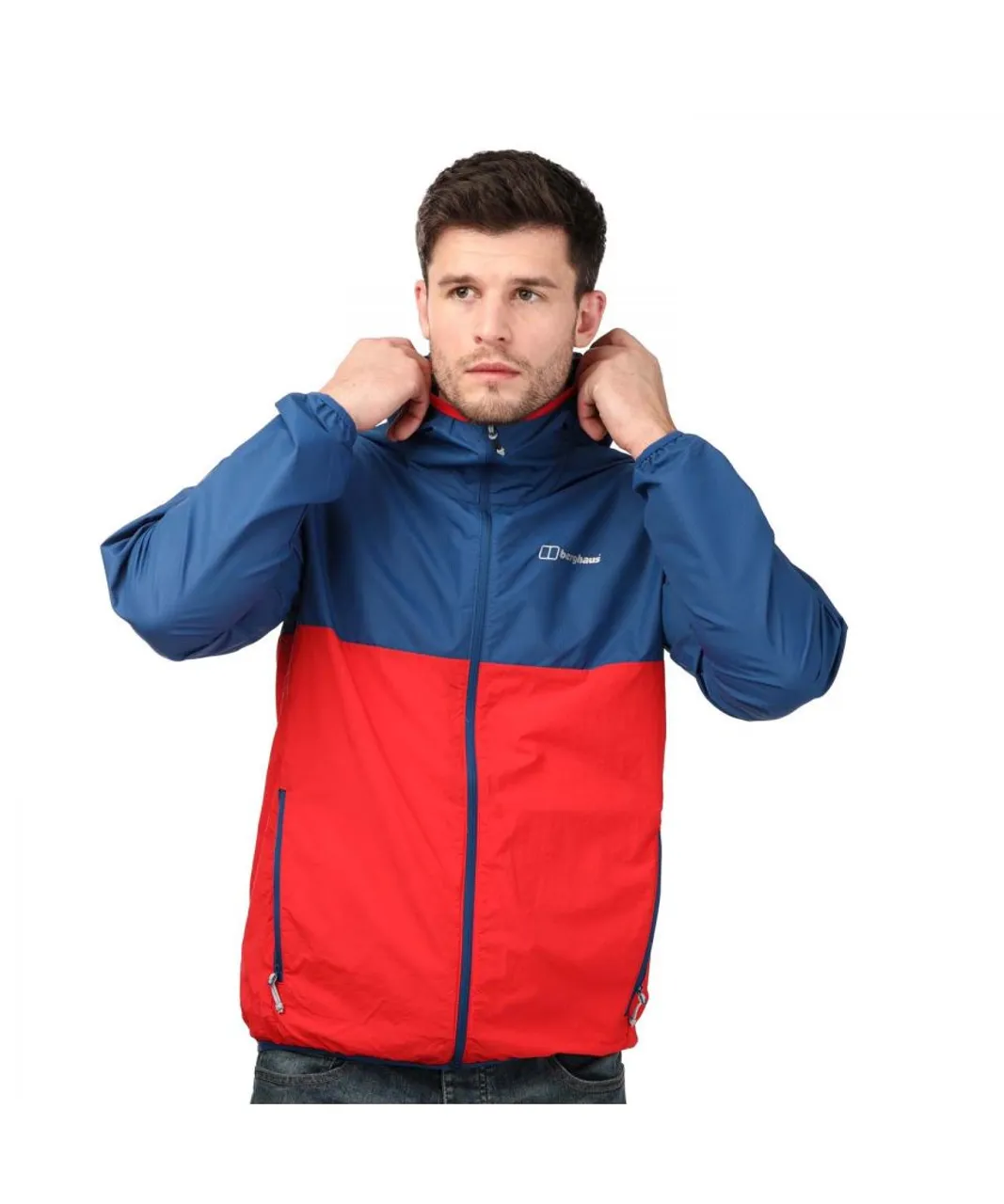 Berghaus Mens Corbeck Windproof Jacket in Blue red - Blue & Red
