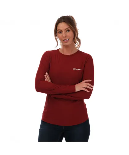 Berghaus Womenss 24/7 Tech LS Baselayer T-Shirt in Red