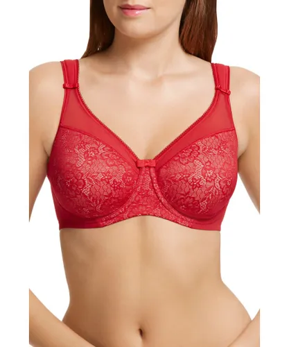 Berlei Womens Beauty Lace Underwired Smoothing Bra - Passion Red Polyamide