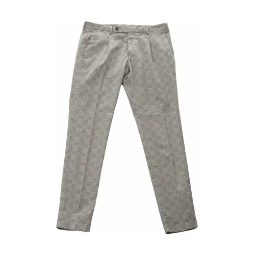 Berwich , Checked Pattern Pants ,Beige male, Sizes: