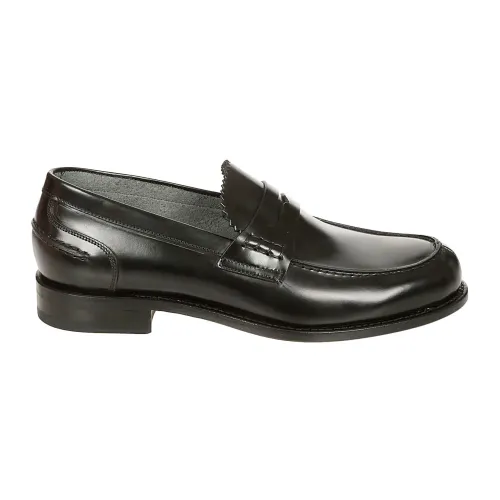 Berwick , Black Leather Loafer Ss23 ,Black male, Sizes:
