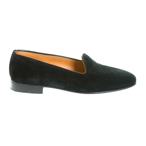 Berwick , Black Leather Slip-On Shoes ,Black male, Sizes:
