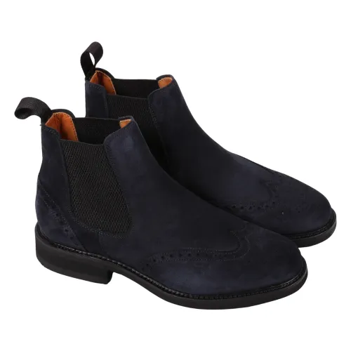 Berwick , Blue Suede Beatles Style Boots with Vibram Sole ,Blue female, Sizes: