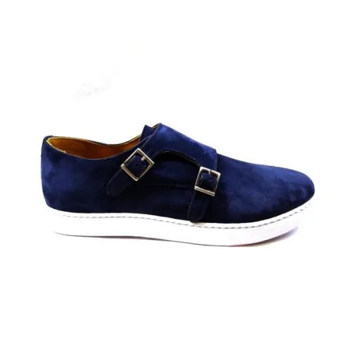 Berwick , Navy Blue Suede Moccasins ,Blue male, Sizes: