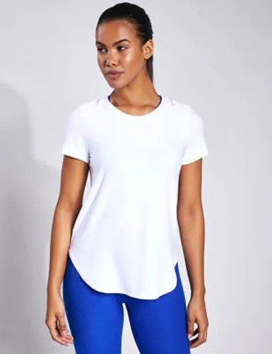 Beyond Yoga Womens Featherweight On The Down Low T-Shirt - XL - White, White