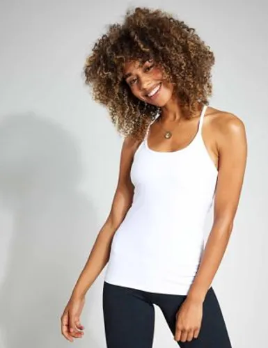 Beyond Yoga Womens Spacedye Racer Back Fitted Vest Top - White, White,Black