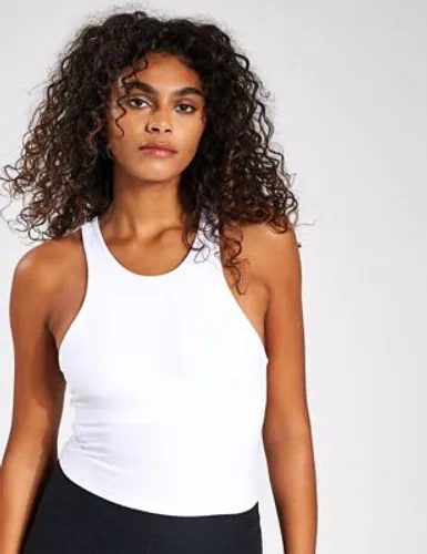 Beyond Yoga Womens Spacedye Refocus Scoop Neck Crop Vest Top - XL - White, White