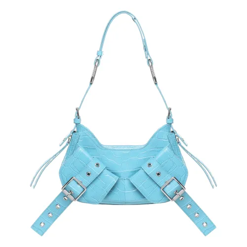 Biasia , Turquoise Shoulder Bag with Strap Detail ,Blue female, Sizes: ONE SIZE