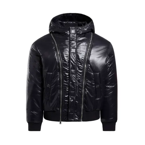 Bikkembergs , Mens Quilted Jacket - 3-in-1 Design ,Black male, Sizes: