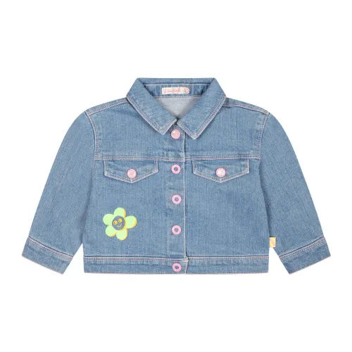 Billieblush , Denim Jacket with Multicolored Print ,Blue female, Sizes: