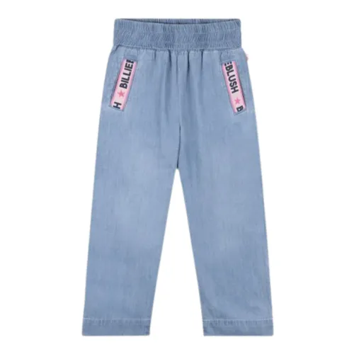 Billieblush , Light Blue Denim Pants with Elastic Waist ,Blue female, Sizes: