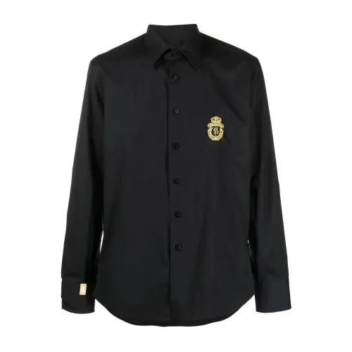 Billionaire , Black Long Sleeve Casual Shirt ,Black male, Sizes: