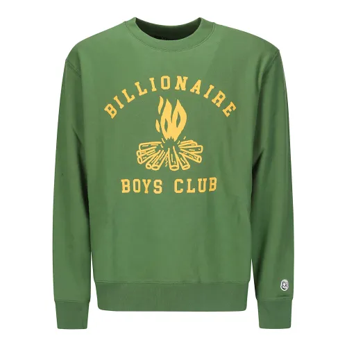 Billionaire Boys Club , Campfire Crewneck Sweatshirt ,Green male, Sizes: