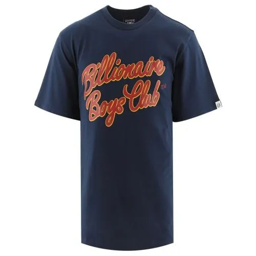 Billionaire Boys Club Mens Navy Script Logo T-Shirt