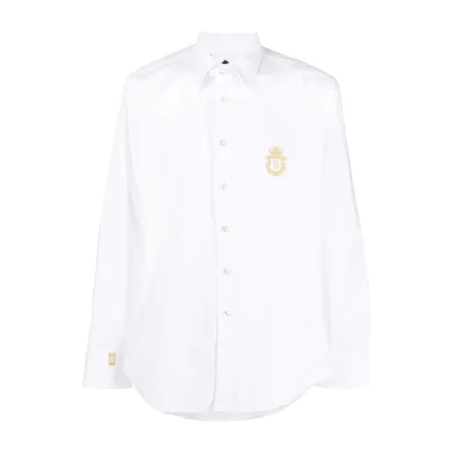 Billionaire , White Long Sleeve Casual Shirt ,White male, Sizes: