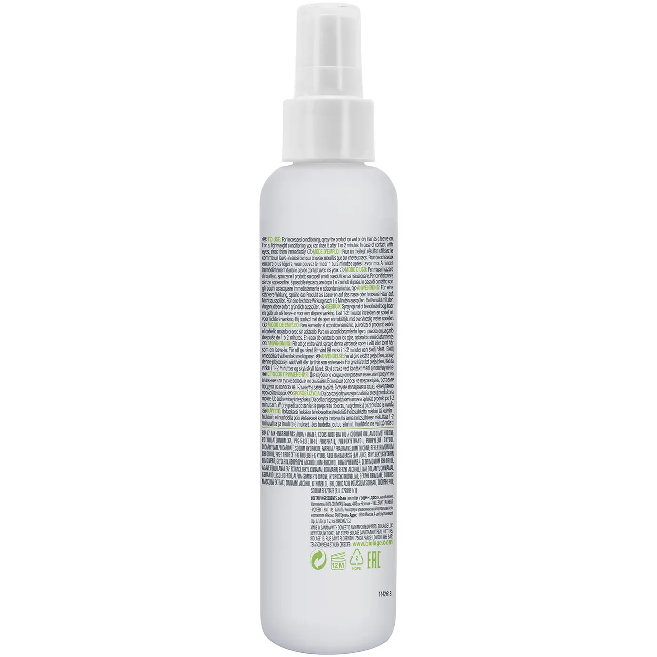 Biolage All-In-One Coconut Infusion Multi-Benefit Leave-In Spray for All Hair Types 150ml