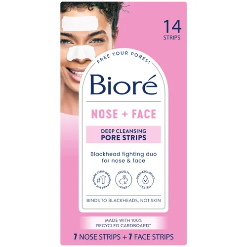 Biore Deep Cleansing Blackhead Remover Nose Strips and Face