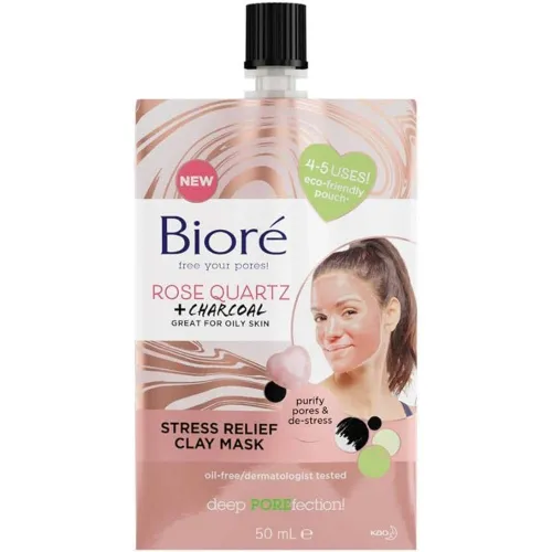 Biore Rose Quartz and Charcoal Stress Relief Clay Mask