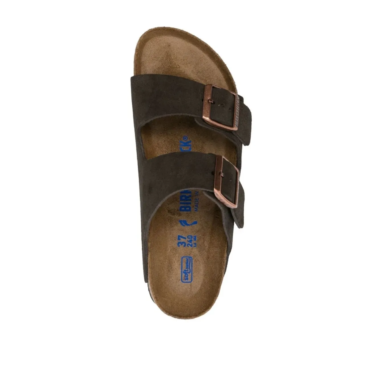 Birkenstock , Arizona Brown Leather Slides ,Brown male, Sizes:
