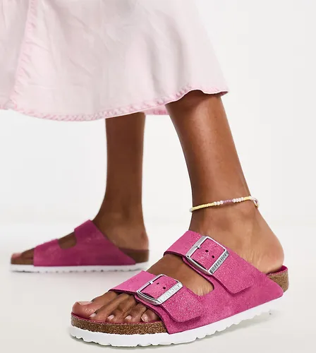 Birkenstock Arizona sandals in shimmer pink exclusive to ASOS