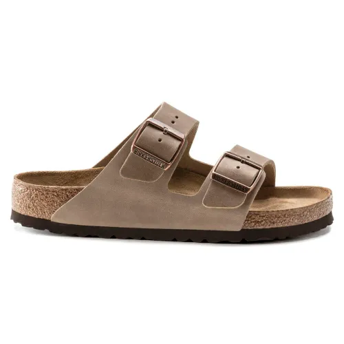 Birkenstock , Arizona Soft Footbed Oiled Leather Sandals ,Brown female, Sizes: